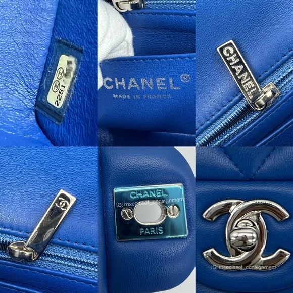 Authentic Chanel Classic quilted Royal blue in lambskin Mini square flap - Picture 17 of 17